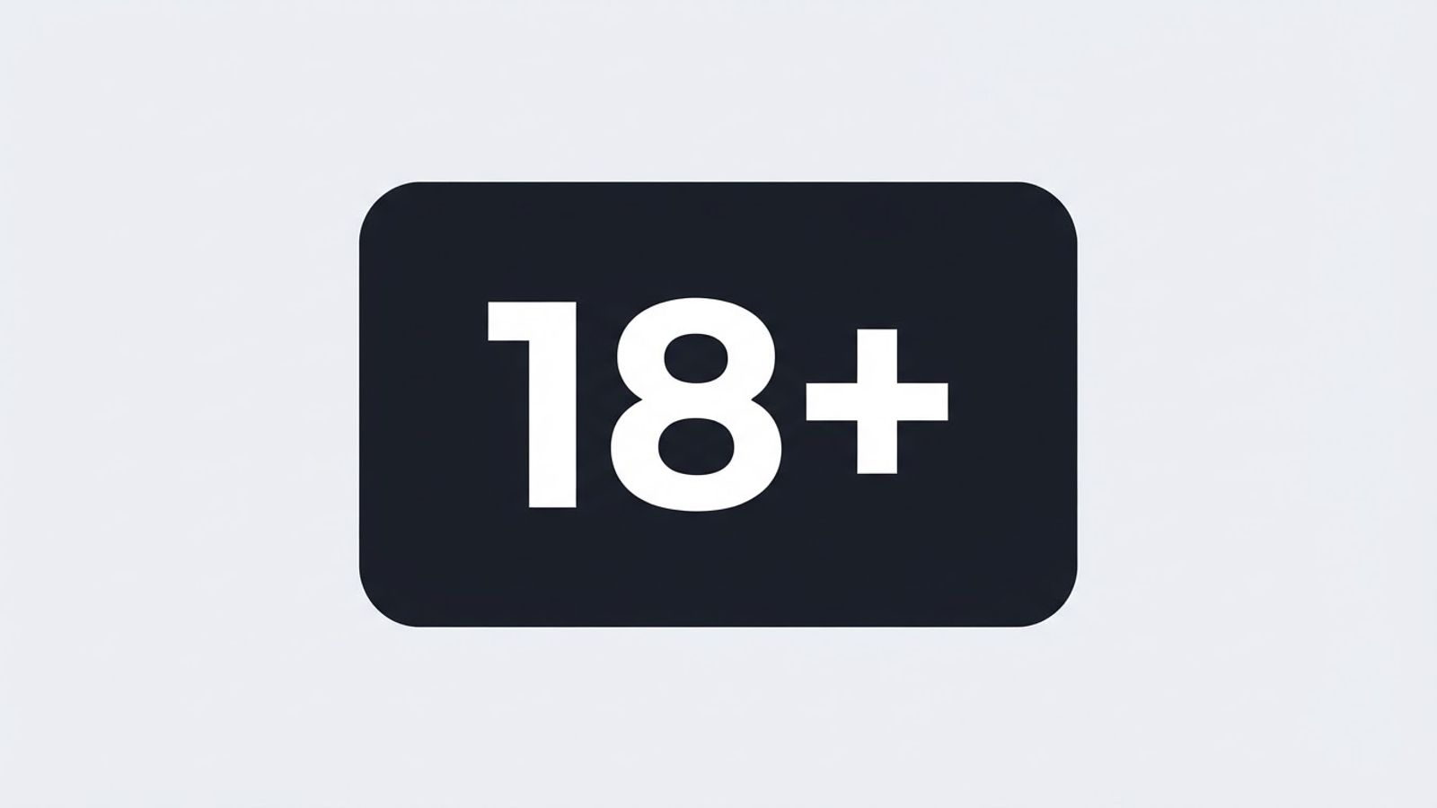 18+ leeftijdsgrens badge in het wit